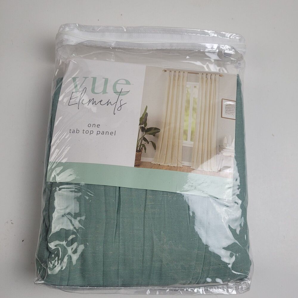 NEW Vue Elements Rod Pocket One Panel Curtain 'Green'  50x95" #CT17